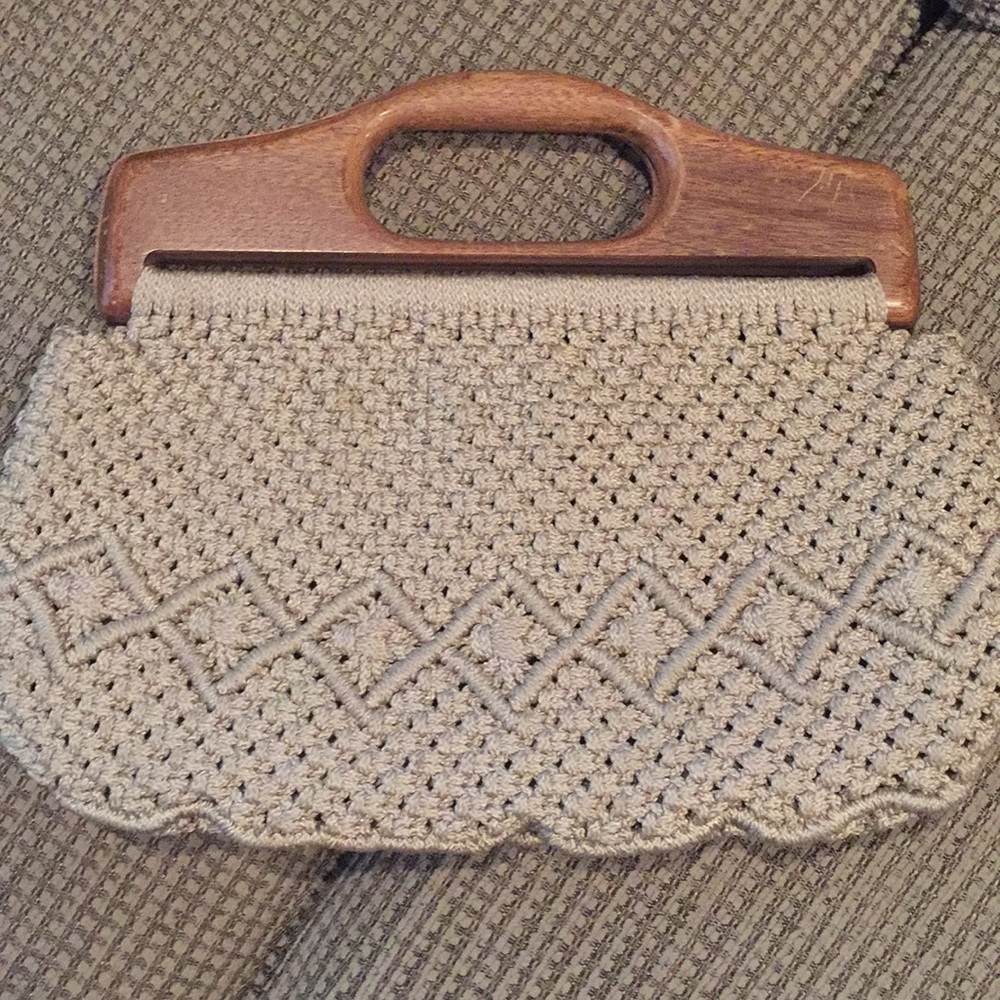 Vintage macrame purse